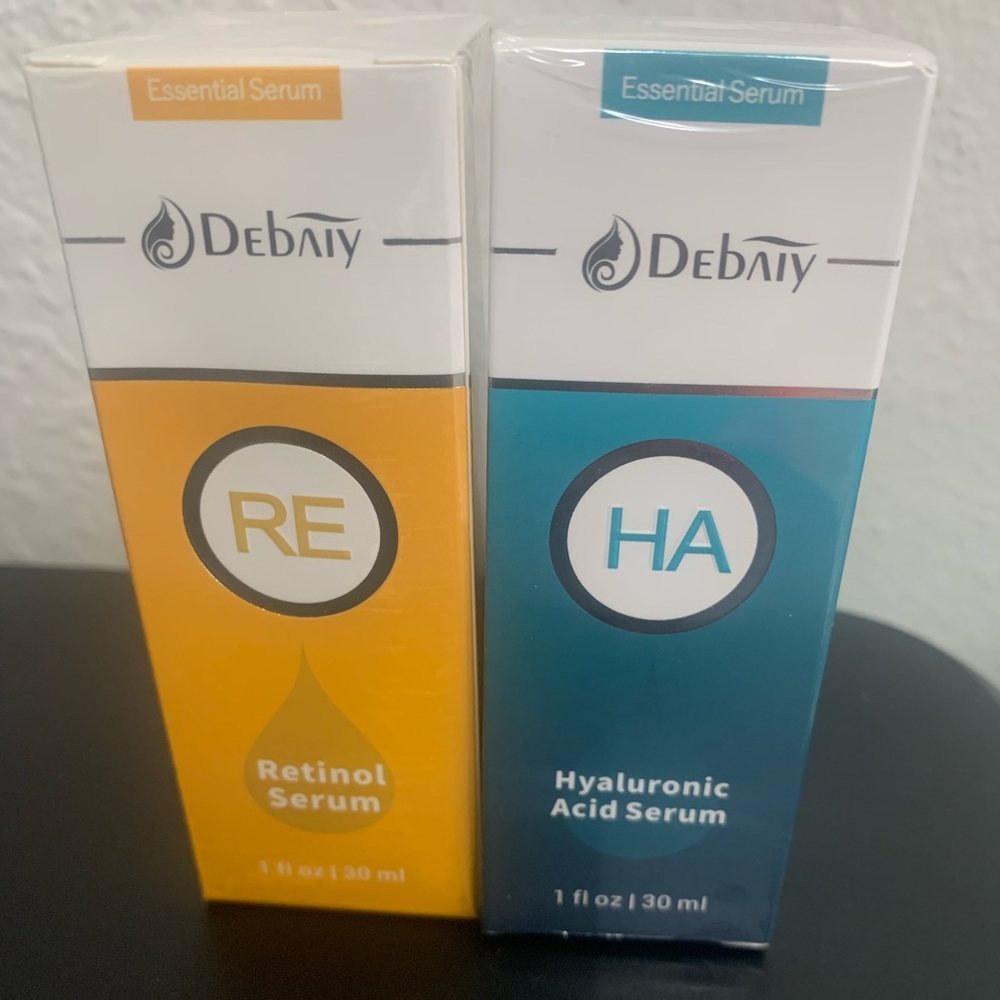 2x Debaiy retinol serum and hyaluronic acid serum 1 fl oz 30ml NIB SEALED
